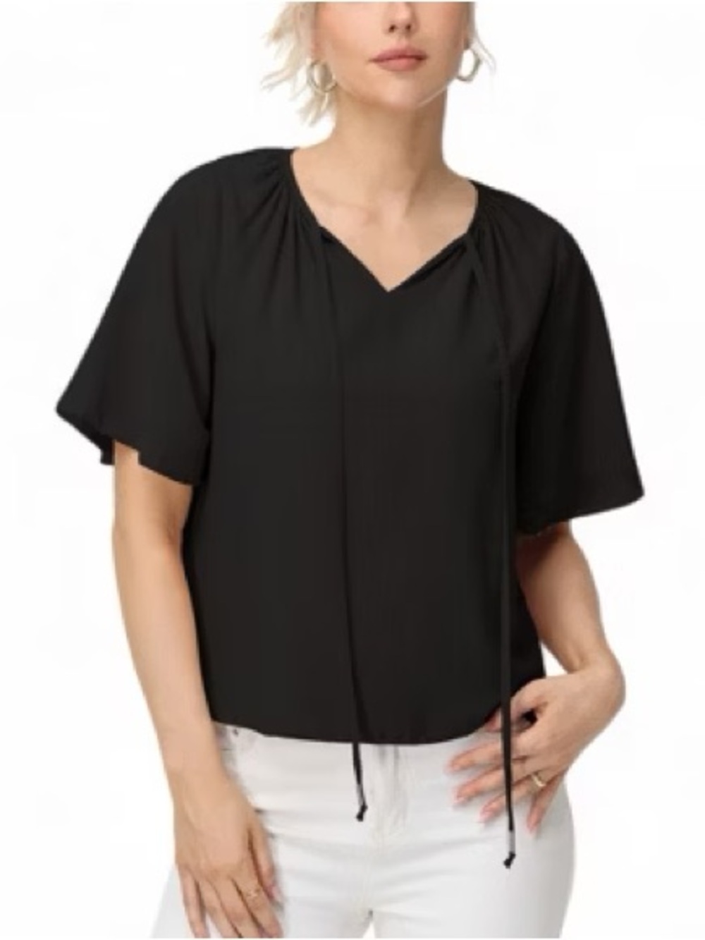XL Extra Large Nine West black women's short-sleeve flowy blouse